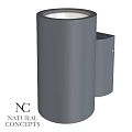 Modern Cylindrical Gray Metal Outdoor Light For Garden Pathway Waterproof Design