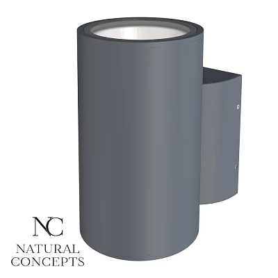 Modern Cylindrical Gray Metal Outdoor Light For Garden Pathway Waterproof Design 3d model