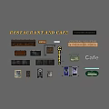 Signs For Restaurant And Cafe Design Collection With Various Names And Styles