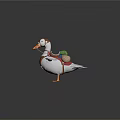 3D Duck Game Movie Character With Brown Vest Colorful Backpack And Spread Wings