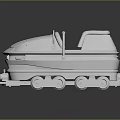 Modern Silver Tracked Vehicle 3D Model With Seat And Handrail Design