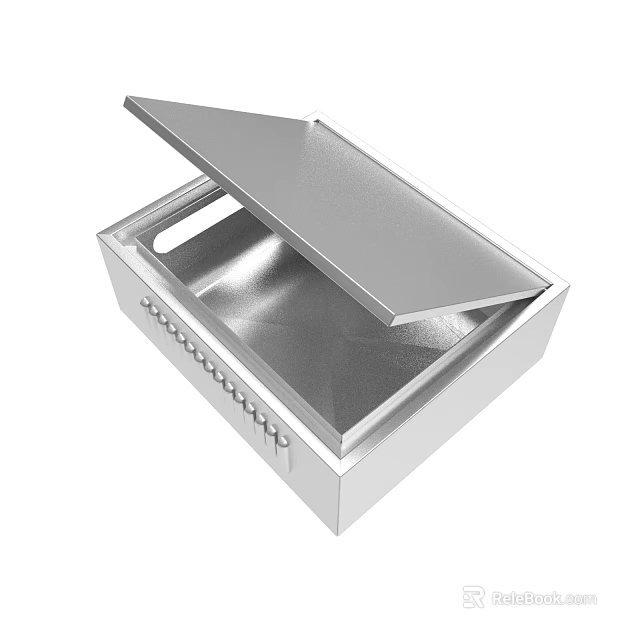 Stainless Steel Equipment With Open Lid And Side Control Panel Features 3d model 