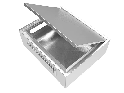 Stainless Steel Equipment With Open Lid And Side Control Panel Features 3d model