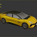 Yellow Sporty Sedan With Modern Exterior Black Roof And Shiny Alloy Wheels
