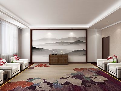 New Chinese Reception Room Reception Room model