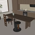 Modern Dining Table and Chair 3d model