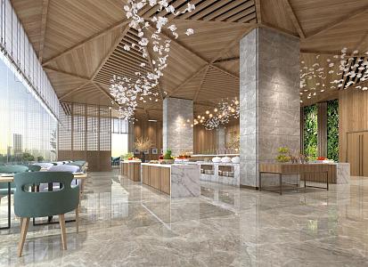 Modern Restaurant Hotel Buffet Restaurant 3d model