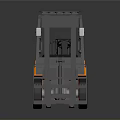 Orange and Gray Forklift With Cabin Forks Wheels and 3D Model Design