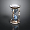 Elegant Hourglass With Golden Stand Transparent Glass And Blue Sand Decorative Base