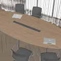 Conference table and chair combination 3d model