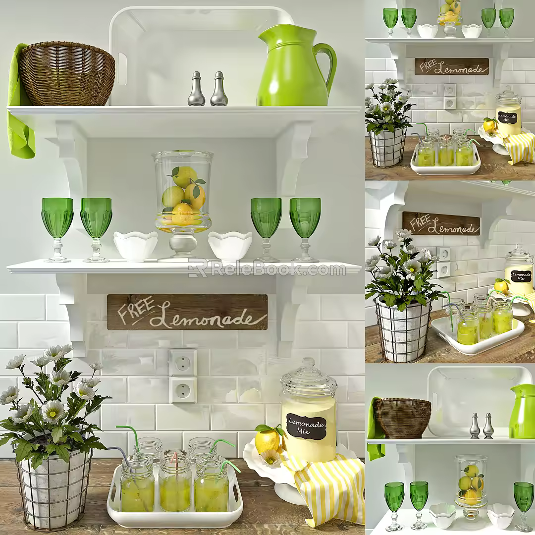 Nordic decoration combination 3d model