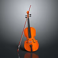 High Quality Orange Wooden Violin With Red Bow For Music Performance Equipment