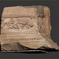 Intricately Carved Red Sandstone Pedestal With Decorative Patterns And Ancient Design