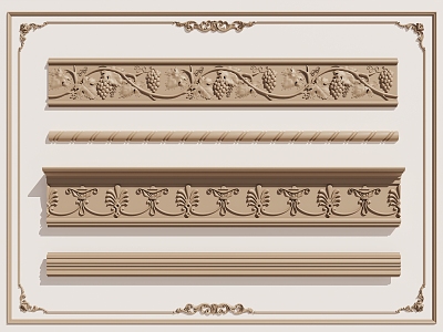 European style plaster line plaster line top corner carved line model