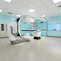 Modern Operating Room Interior With Blue Walls Advanced Medical Equipment And Surgical Lights