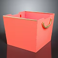 Functional Pink Square Storage Box With Gold Handle And Decorative Trim For Home Organization
