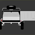 Utility Trailer With Open Side Door Metal Construction And Tire On Top