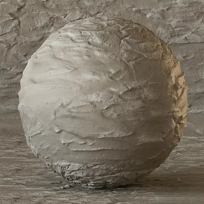 Spherical Concrete Building Component With Rough Textured Surface And Irregular Grooves 3d model