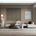 Modern sofa coffee table combination 3d model