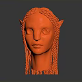 Red Head Sculpture With Braided Hair And Pointed Ears Fantasy Character Design