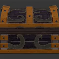 Ornate Treasure Chest With Orange Metal Borders Purple Body And Decorative Clasps