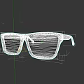 Man Wearing Stylish Black Square Frame Glasses For Daily Look 3d model