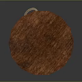 Wooden Stone Cylindrical Reel Featuring Coiled Rope And Circular Bases