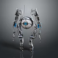 Game Movie Robot Character With White Spherical Body Blue Eye And Mechanical Arms Legs