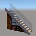 Modern Staircase with Glass Railing and Wooden Structure Illuminated Steps in Contemporary Home Design