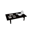 Black Wooden Coffee Table Simple Design Stack Of Books Small Bowl Wooden Bowl Black Vase