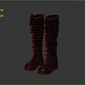 Black Over The Knee Boots With Ruched Design And Laced Details As Daily Life Item