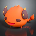 Cute Orange Scorpion Doll With Brown Horns And Smiling Face Design