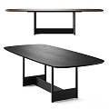 Bonaldo metal solid wood dining table 3d model