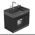 Integrated Modern Stainless Steel Kitchen Appliance With Sink Faucet Drainer And Oven
