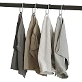 Soft Hanging Towels with Waffle Texture in Neutral Colors Gray Beige and Light Gray