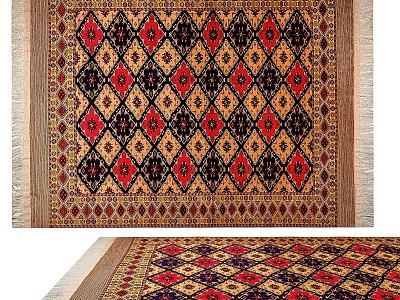 Carpet Nordic Ethnic Style Large Area Full of Crystal Velvet Persian Turkish Bedside Living Room American Retro European Country Square model