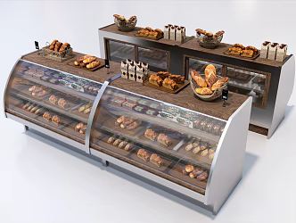 Modern Sweet Shop Bread Display Cabinet 3d model