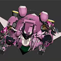 Intelligent Machine Pink Armored Mech With Green Core And Sharp Appendages