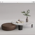 Modern coffee table coffee table combination 3d model