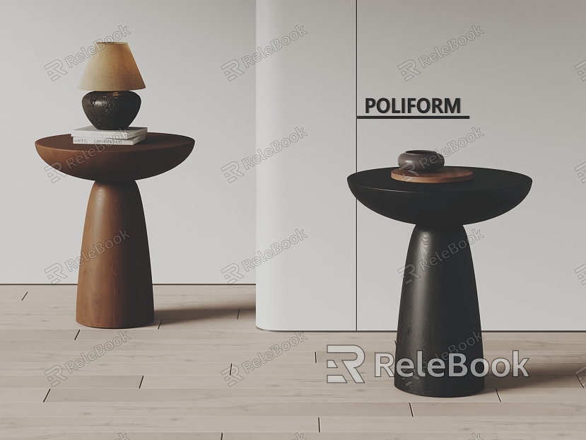 poliform Modern Side Table Solid Wood Side Table Lamp model