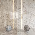 Marble Interior Wall With Central Decorative Component Featuring Diamond Pattern And Spherical Ornaments 3d model