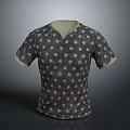 Stylish Polka Dot T shirt with V Neck and Short Sleeves Design