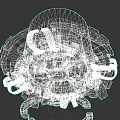 Complex Futuristic Mechanical Structure Featuring Circular Design And Glowing Blue Green Elements