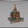 Historic Colorful Onion Dome Architecture With Golden Spire Red Walls And Green Roofs