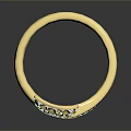 Luxurious Gold Ring With Twisted Band Heart Shaped Green Gemstones And White Diamonds