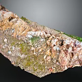 Garden Landscape With Natural Rocks Green Moss And Various Colored Soil Layers