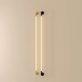 Modern Minimalist Wall Light With Slim Linear Design Gold And Black Finish