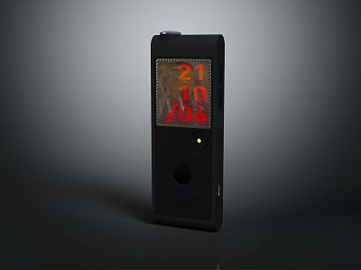 Black Portable Digital Voice Recorder With LCD Screen Time Date 3d model