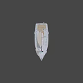 White Sailboat Featuring Red Mast White Sails Deck Railings And Seating