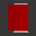Portable Red Public Toilet Structure With Open Door And White Base